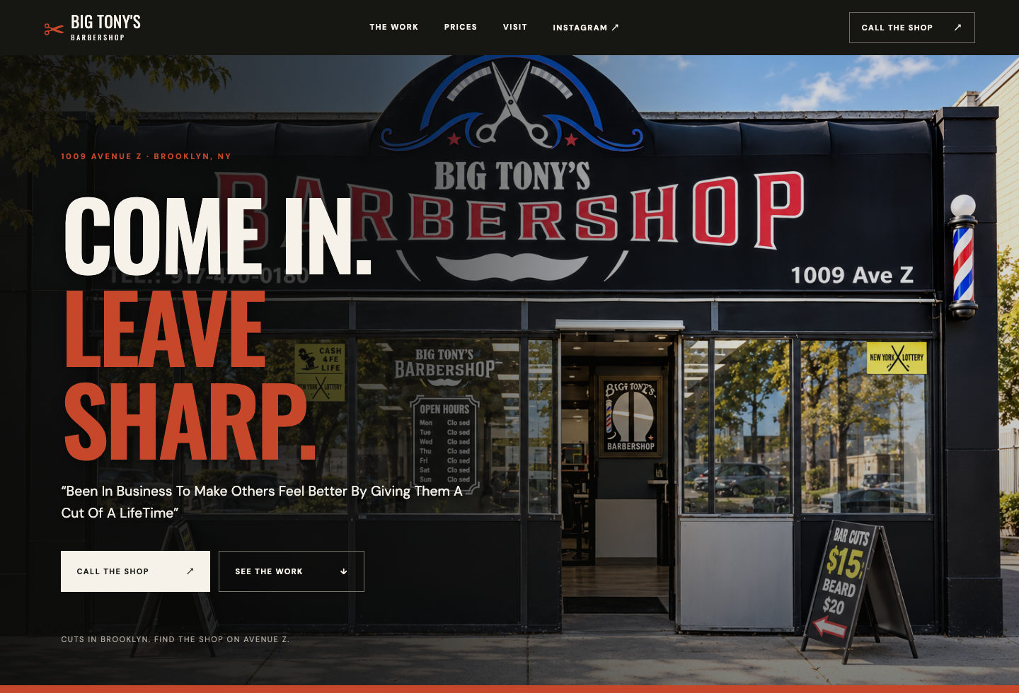 Actual Big Tony’s website